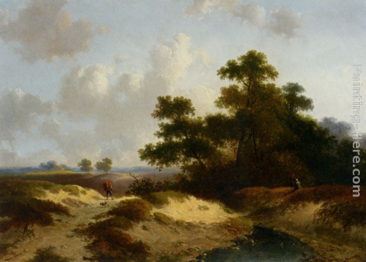 Jan Evert Morel Figures in a Summer Landscape
